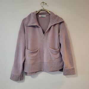 Free People Lavender V-Neck Sweater